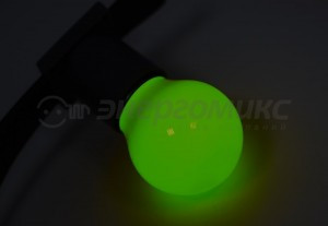 Лампа св/д Neon Night шар G45 E27 1W 3LED зеленая матовая (д/гирлянды "Белт Лайт") 405-114
