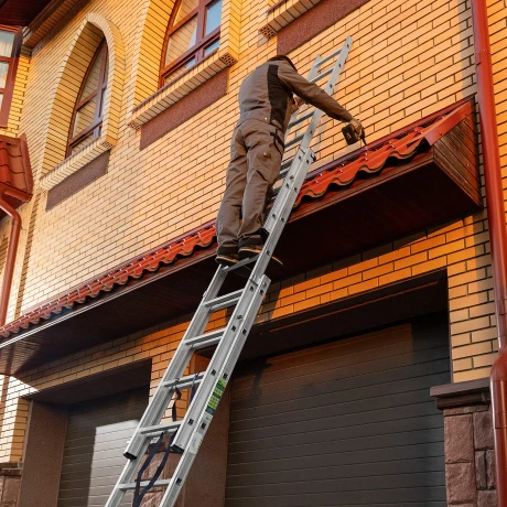 Лестница, 3 х 8 ступеней, алюминиевая, трехсекционная, Сибртех