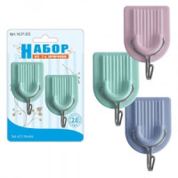 Крючки, набор 2шт/уп, цена за уп (кратность 6шт!!!), проволока, пластик VL27-222 Мультидом