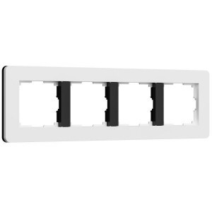 Werkel рамка СУ  4 мест. Split (белый черный, soft-touch) W0043068 a067991