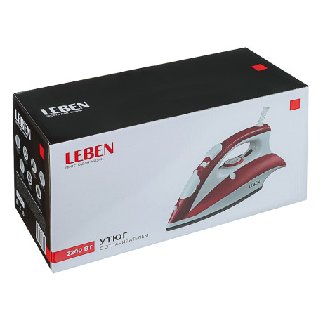 LEBEN Утюг с отпаривателем 2200 Вт, подошва - керамическое покрытие, ES-5198