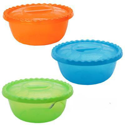 Миска круглая 5л с крышкой бел.ротанг  М1317 (20)