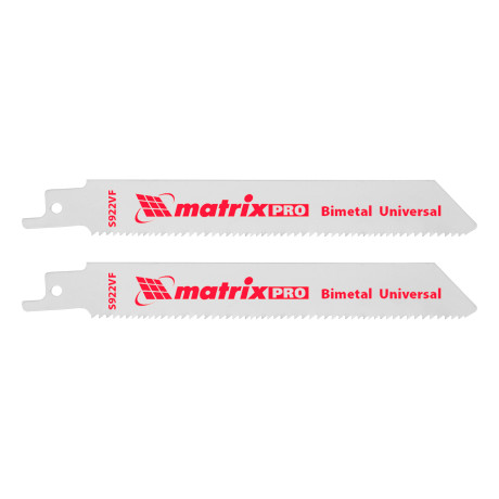 Полотна универсальные для сабельной пилы S922VF, 125/1.8-2.5 мм, Bimetal, 2 шт, Pro Matrix