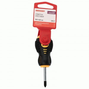 Отвертка крестовая PH 1х40 мм, двухкомпонентная рукоятка REXANT 12-6412