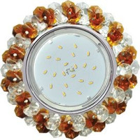 &quot;Ecola GX53 H4 св-к Стекло Круг с хрусталиками прозрачный и янтарь хром 56x120 FO53RYECB (10!)