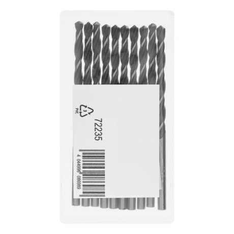 Сверло по металлу, 3.5 мм, быстрорежущая сталь, 10 шт, цилиндрический хвостовик Сибртех