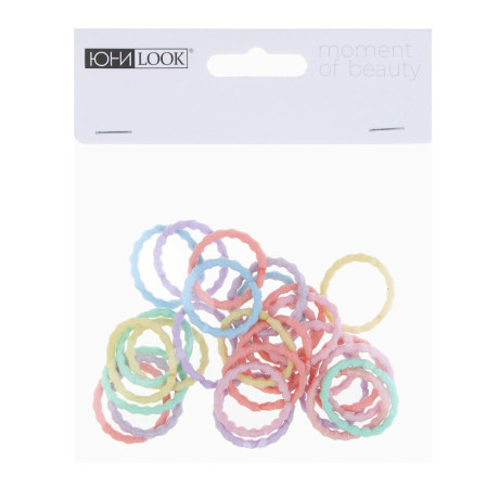 Резинки для волос ЮНИLOOK 25шт, d2см, нейлон, 3-4 дизайна, ACS-60