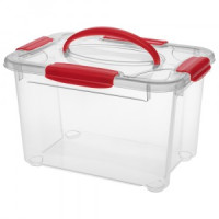 Ящик универсальный КРИСТАЛЛ С РУЧКОЙ XXS, 283x200x170мм, 5,5л прозрачный 431293901 Бытпласт