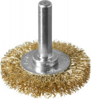 ЗУБР &quot;ПРОФЕССИОНАЛ&quot;. Щетка дисковая для дрели, витая латунированная стальная проволока 0,3мм, 38мм