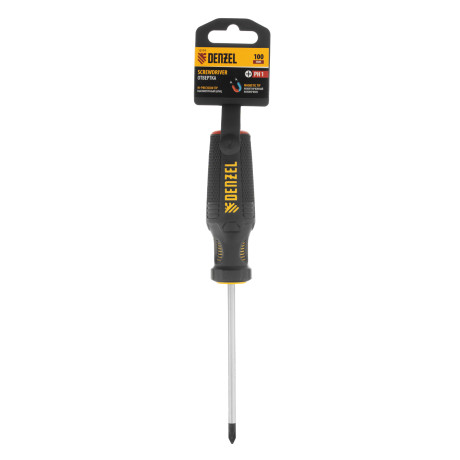 Отвертка PH1х100 мм, CrV, трехкомпонентная рукоятка Denzel
