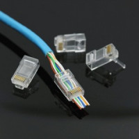 Штекер 8p8c (RJ45) cat 5e, LC-PTU-01/10, 6 микрон со сквозным отверстием (уп. 10 шт.), цена за уп-ку