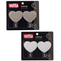 VETTA Love Набор крючков для полотенец 2 шт самоклеящихся, пластик, 2 цвета