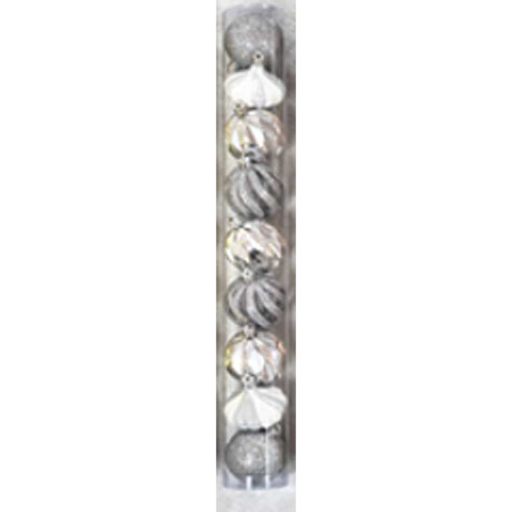 Набор елочных украшений 6ADZCKE9-J5-1 6 см 9 шт Шары Серебро