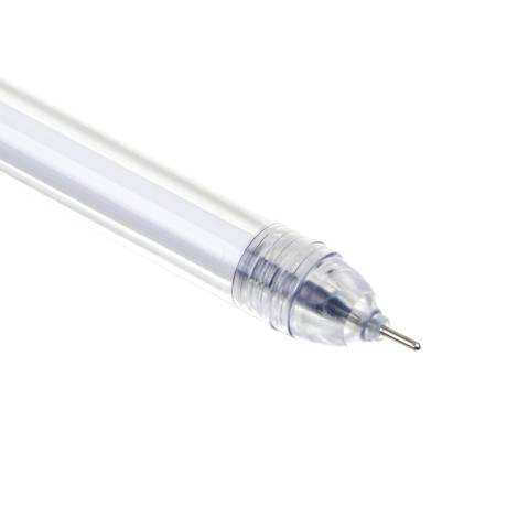 Ручка гелевая синяя, с подвеской - брелоком в форме прозрачного зайца, 4 цвета