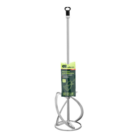 Насадка для миксера, для легких растворов, 140 х 590 мм, оцинкованная, хвостовик резьба М14 Сибртех