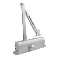 Доводчик дверной Apecs DC-26/120-F2-S серебро, с регулируемой фиксацией  \8