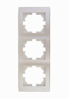 Lezard RAIN рамка 3 мест. верт. жемчужно-бел. металлик (PC) 703-3030-153