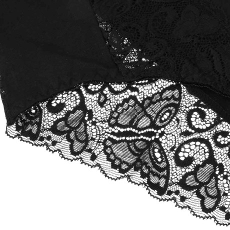 GALANTE Трусы женские макси с кружевом, р.54, 95%хлопок, 5%спандекс, черный, НБ25-16