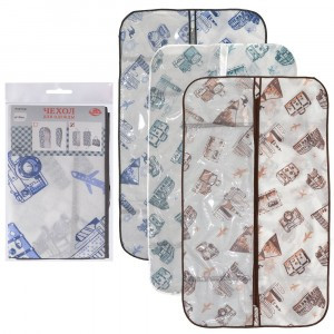 Чехол-сумка д/одежды "Путешествия",60*100см(кратность6шт!!!),спанбонд,пленка ПВХ МТ70-137 Мультидом