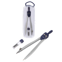 Набор чертежный "Готовальня", 2 предмета (циркуль металлический, пенал для грифелей), в пласт.пенале