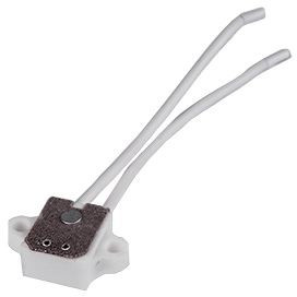 Ecola G4 патрон керамический с проводами 20x80мм и ушками для крепления AC04LWEAY (50!)