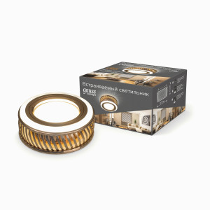 Gauss BL088 св-к встр. 3W MR16 Круг с подсветкой 3000K 2K GU5.3 Золото/Белый