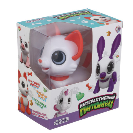ИГРОЛЕНД Игрушка "Интерактивный питомец" котенок, ABS, звук, свет, движ., 2хAAA, 12,5х8х13,5 см
