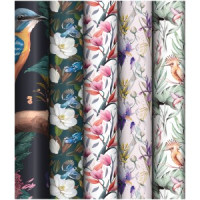 Упаковочная бумага глянц. 70*100см, MESHU "Весеннее настроение",80г/м2,ассорти 5 дизайнов Арт.358110