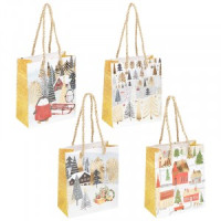 Пакет подарочный "Новогодние забавы" размер S (12шт!) Волшебная страна