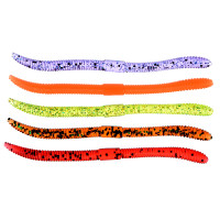 AZOR FISHING Приманка мягкая Червяк 4.0, силикон Премиум, 100 мм, 5 шт. в уп., микс цветов