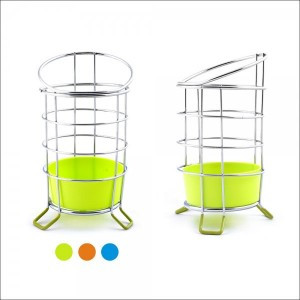 Подставка д/стол.приборов круглая хромир, поддон пластик (кратность 4шт!!!) AN52-40 Мультидом