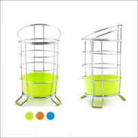 Подставка д/стол.приборов круглая хромир, поддон пластик (кратность 4шт!!!) AN52-40 Мультидом