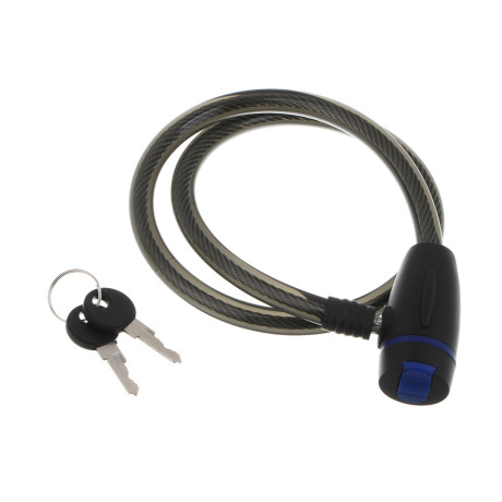 Замок велосипедный тм BY SPORT, противоугонный, тросовый, 800х12мм, металл, пластик, 3 цвета