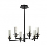 LUMION 6555/6C CLASSI LN25 черн./дымчатый/мет./стекло люстра E14 6x40W 220V MADONNA