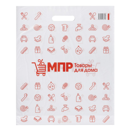 Пакет п/эт МПР 41х49//3, с вырубной ручкой, укрепление "рейтер"