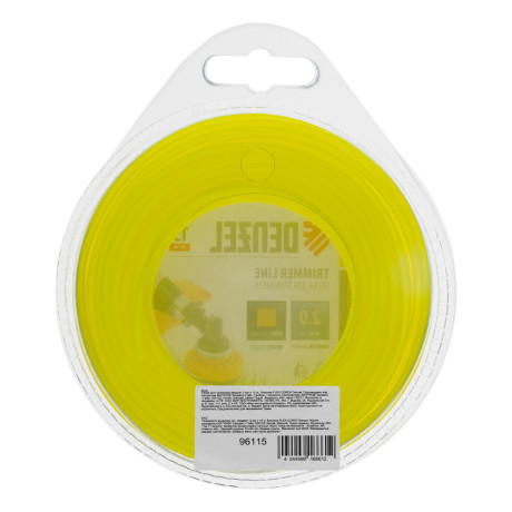 Леска для триммера, квадрат 2 мм х 15 м, блистер Flex cord Denzel