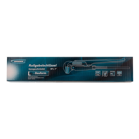 Ключ трубный рычажный 1, №1, цельнокованый, CrV, тип "L" Gross