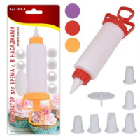 Декоратор-шприц д/крема с 8 насадками (кратность 6шт!!!) пластик H80-3 Мультидом