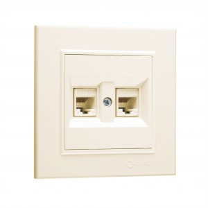 Makel Karea роз. компьют. СУ 2 мест. крем. (RJ45+RJ45) 56010036