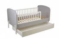 Кровать детская Polini kids Mirum 2010 c ящиком, серый-белый / белый (мест 2)