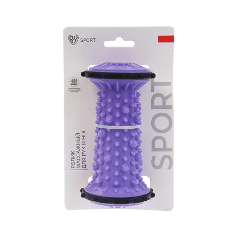 Ролик массажный для рук и ног тм BY SPORT, 13,5x7см, ABS, фиолетовый