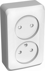 Systeme Electric Этюд роз. ОУ 2 мест. бел. (пл.осн., штор.) PA16-006B (16!)