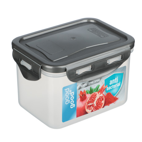 Контейнер герметичный для СВЧ с защелками, 0,63л, 130х100х85мм, пластик