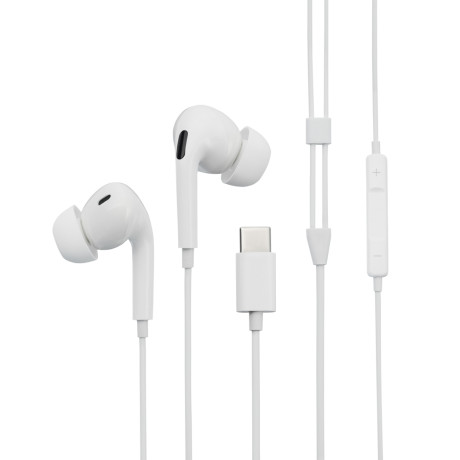 BY Наушники проводные с микрофоном внутриканальные Space Connect PRO, TYPE-C, белый