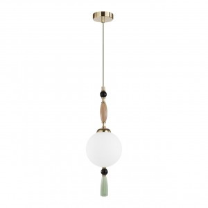 ODEON LIGHT 5405/1 MODERN ODL_EX24 зол./корич/зеленый/бел матов. Подвес E14 1*40W PALLE