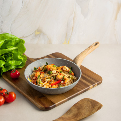 SATOSHI Берг Сковорода литая d20см, антипригарное покрытие Мрамор, индукция