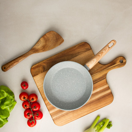 SATOSHI Берг Сковорода литая d20см, антипригарное покрытие Мрамор, индукция