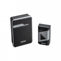 Uniel Звонок беспроводной 150м, 38 мелодий 3xAA черный/серебр UDB-016W-R1T1-38S-150M-BL/SL