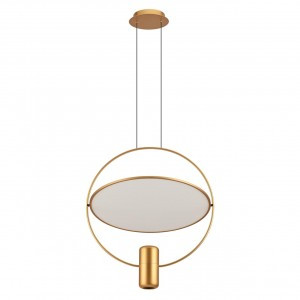 ODEON LIGHT 7028/2L HIGHTECH ODL25 285 зол./бел мат/акрил Подвес. св-к золот. IP20 GU10 2x7W ORBITE