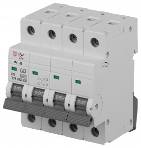 ЭРА PRO автоматический выкл. ВА47-63 4P 63А хар-ка C 4,5кА VA63-4P63C4.5 59445